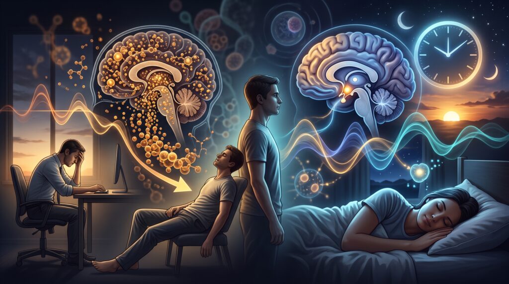 The Two-Process Model of Sleep Regulation: Adenosine Pressure and Circadian Drive
