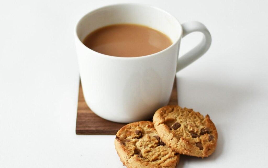 Warm soothing herbal chamomile tea and relaxing bedtime routine as natural remedies for insomnia